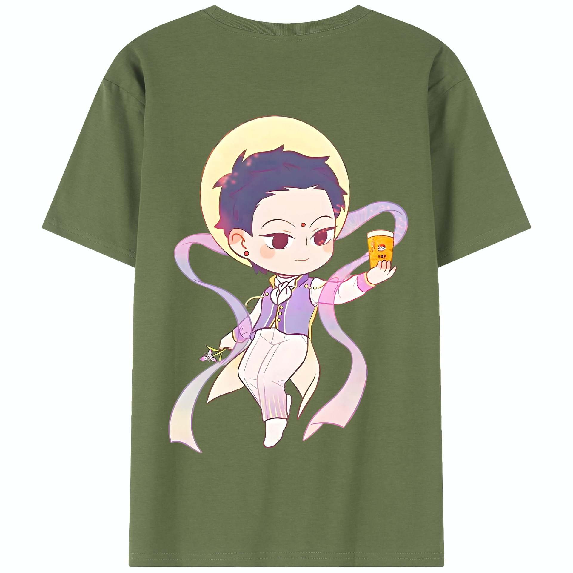 （画像用） Ne Zha 2 ナタ 魔童の大暴れ 綿100％半袖Tシャツ（背面プリント）